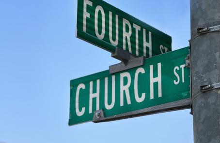 Fourth and church street sign
