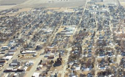 Albion downtown aerial