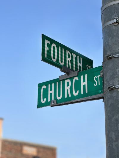 Fourth and church street sign